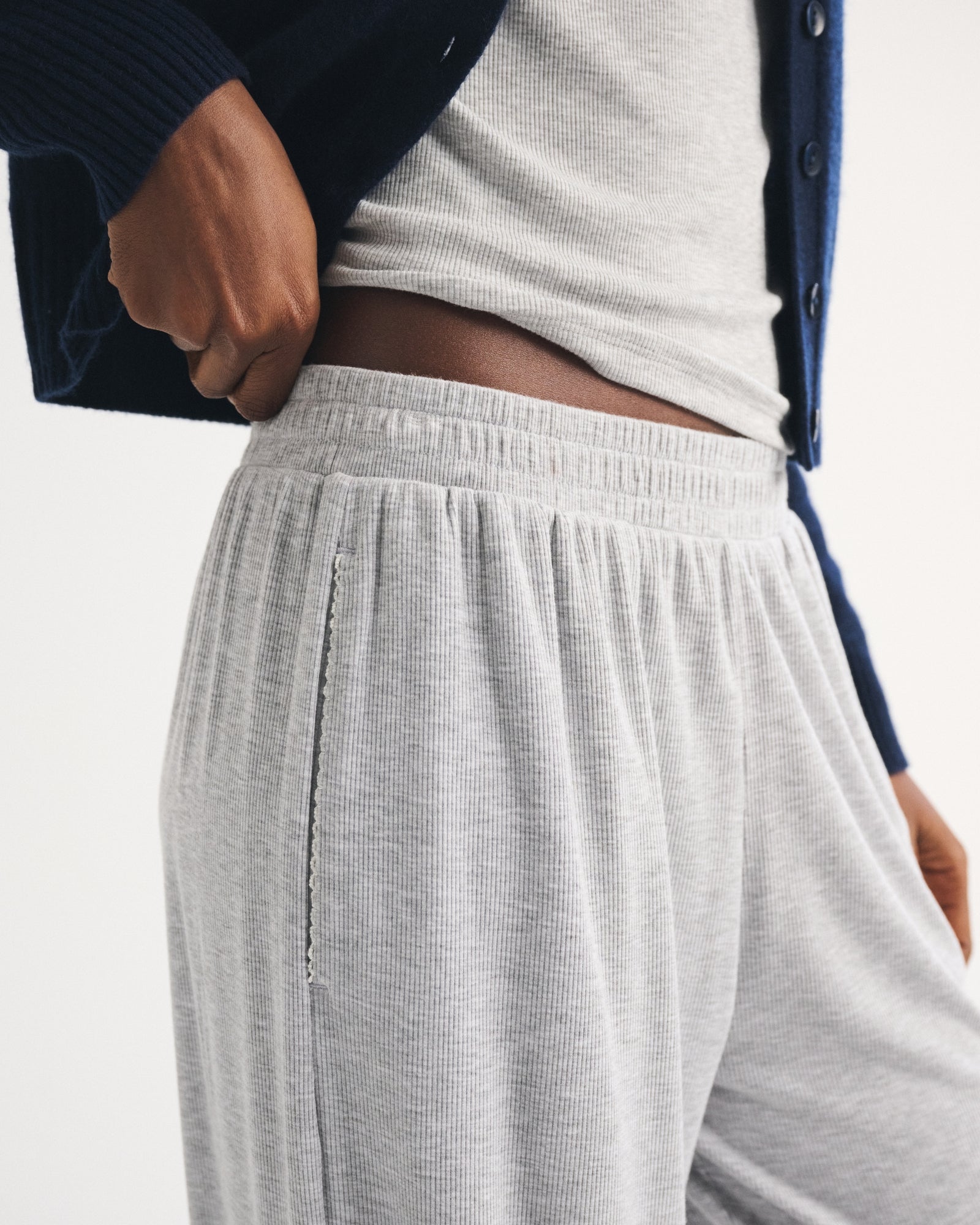 Abercrombie Lounge Ribbed Wide Leg Sweatpant