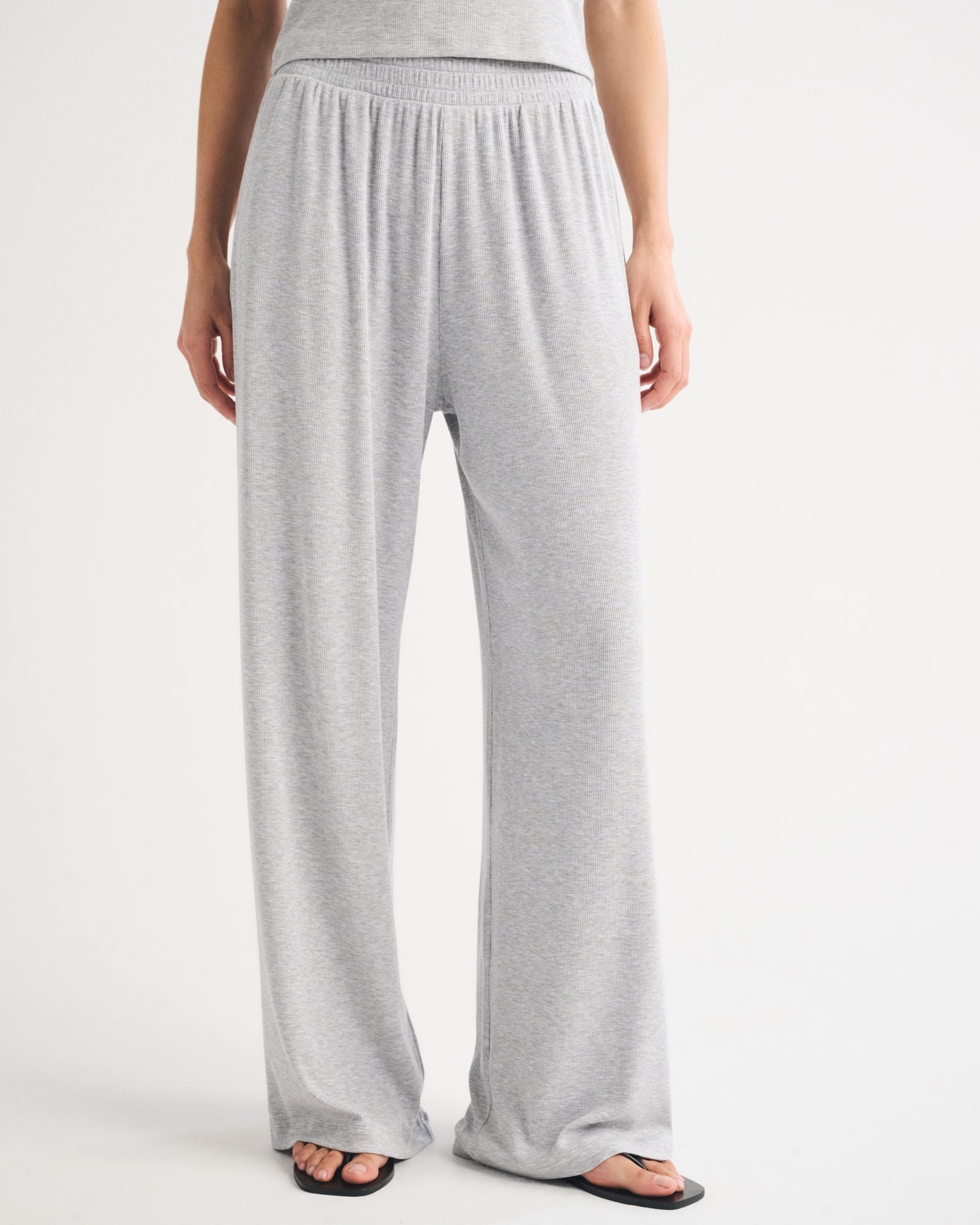 Abercrombie Lounge Ribbed Wide Leg Sweatpant
