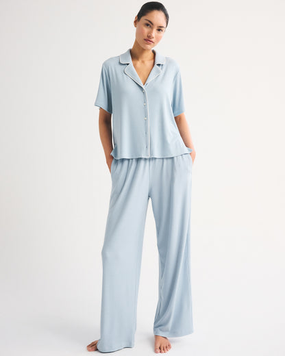 Abercrombie Lounge Ribbed Wide Leg Sweatpant
