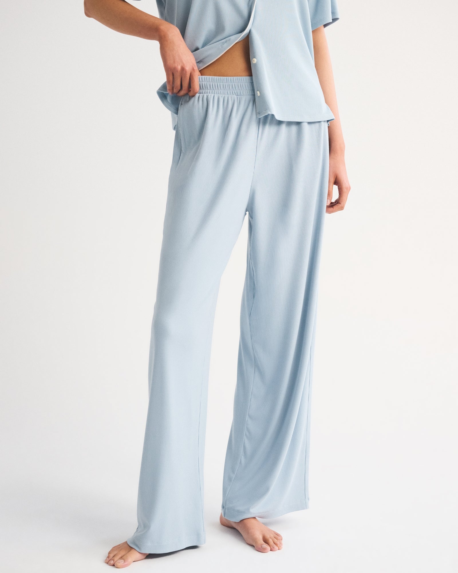 Abercrombie Lounge Ribbed Wide Leg Sweatpant