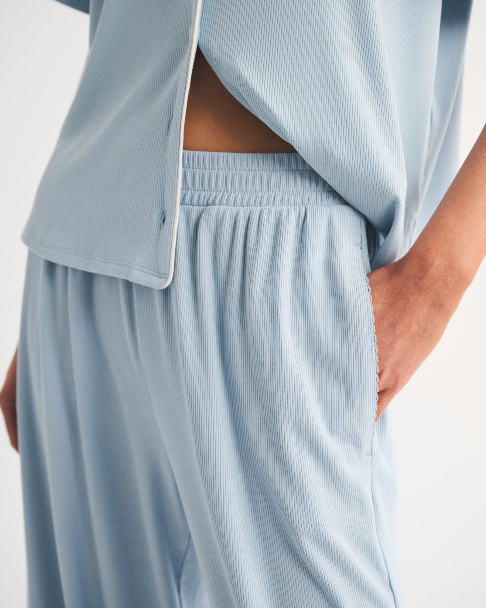 Abercrombie Lounge Ribbed Wide Leg Sweatpant