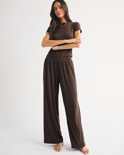 Abercrombie Lounge Ribbed Wide Leg Sweatpant