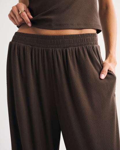 Abercrombie Lounge Ribbed Wide Leg Sweatpant
