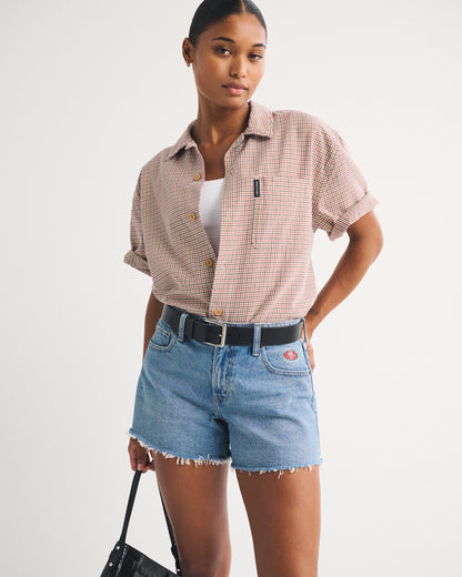 Abercrombie Curve Love Mid Rise A-Line Short
