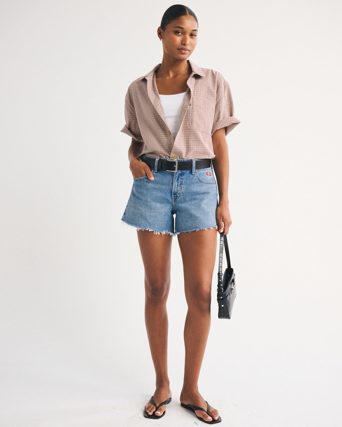 Abercrombie Curve Love Mid Rise A-Line Short