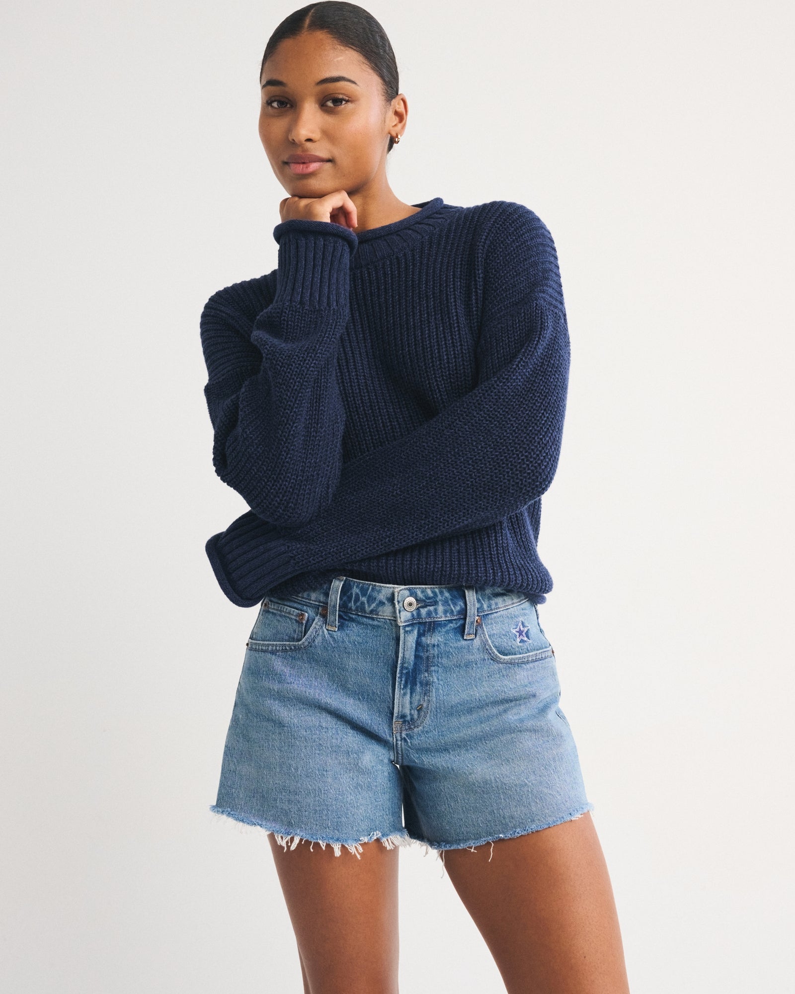 Abercrombie Curve Love Mid Rise A-Line Short