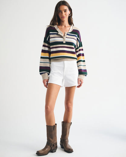 Abercrombie Clean Waist Mid Rise A-Line Short