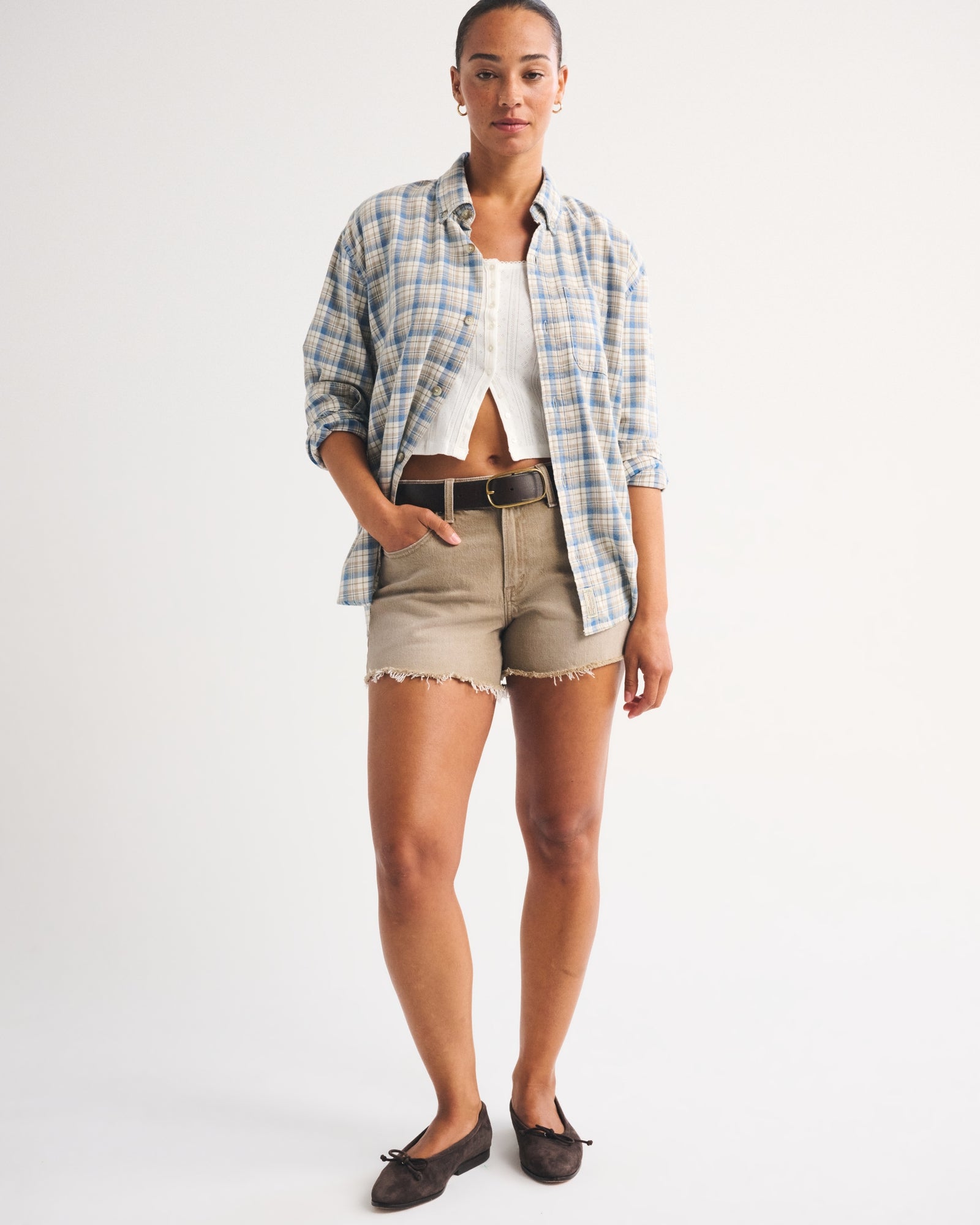 Abercrombie Curve Love Mid Rise A-Line Short