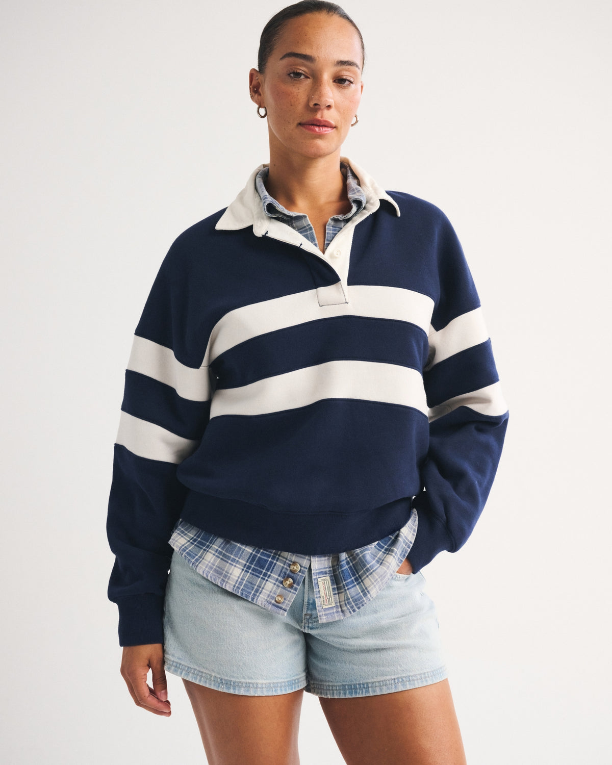 Abercrombie Curve Love Mid Rise A-Line Short