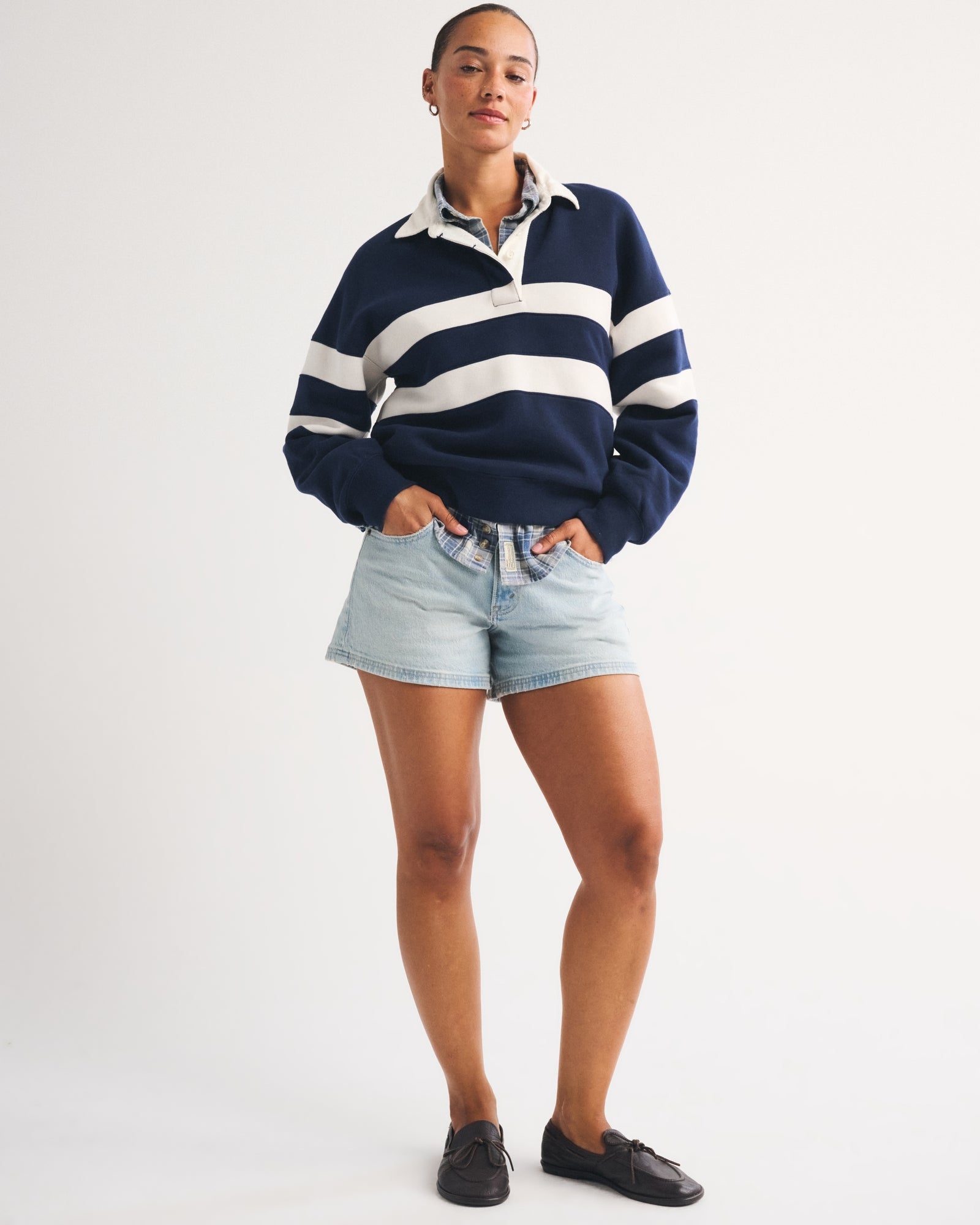 Abercrombie Curve Love Mid Rise A-Line Short