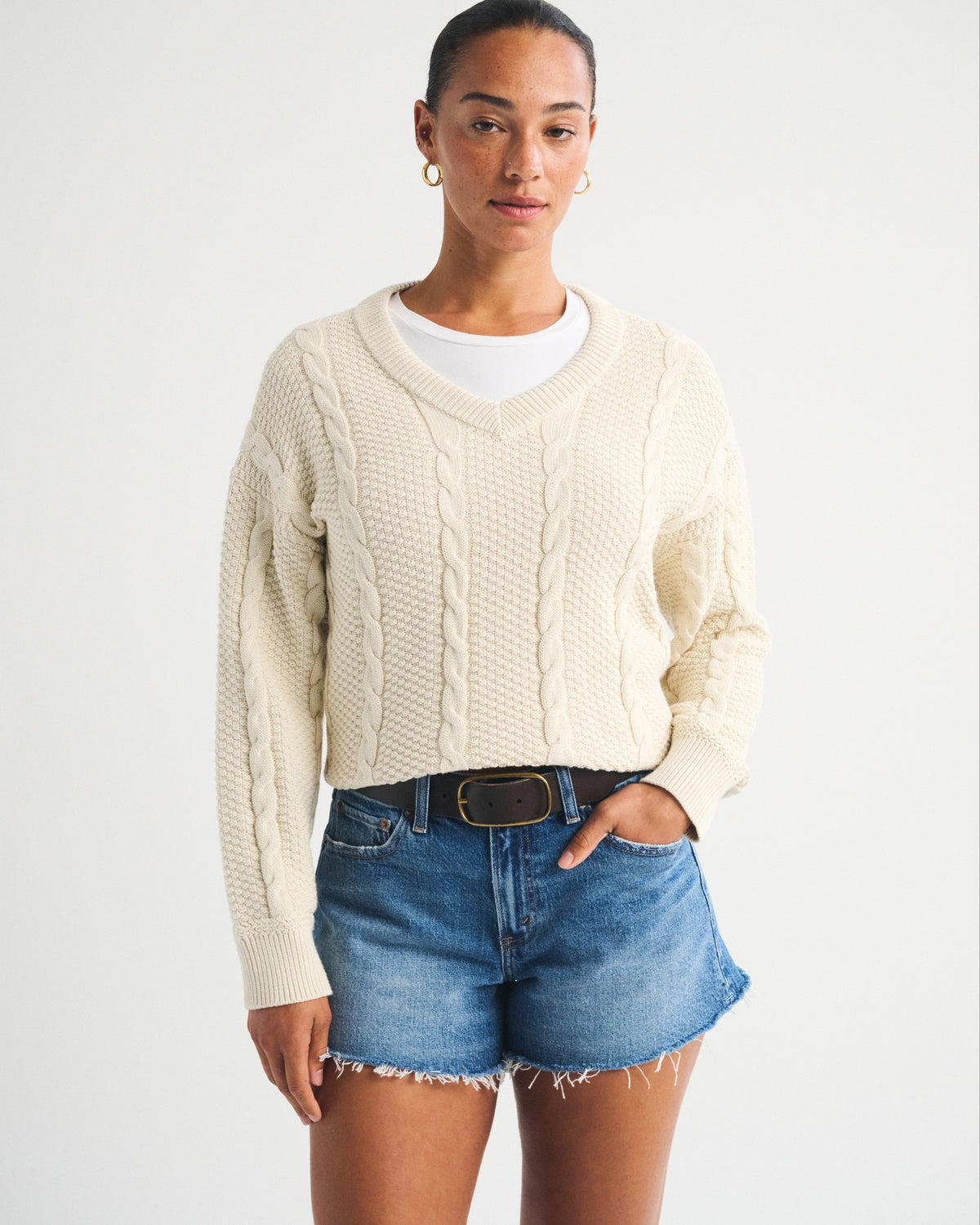 Abercrombie Curve Love Mid Rise A-Line Short