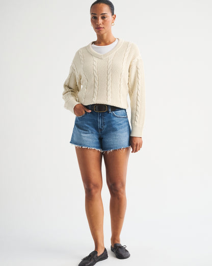 Abercrombie Curve Love Mid Rise A-Line Short
