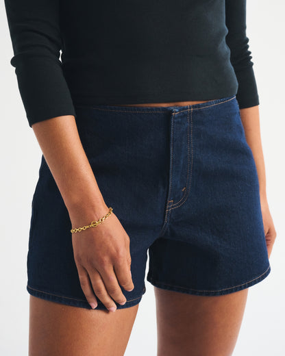 Abercrombie Curve Love Clean Waist Mid Rise A-Line Short