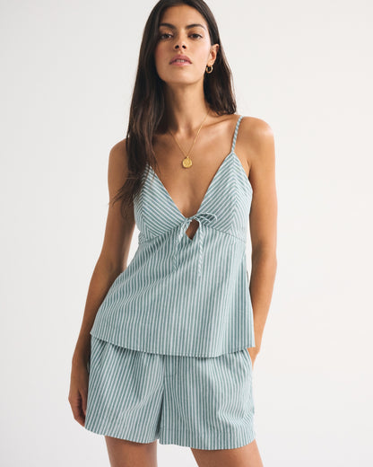 Abercrombie High Rise Poplin Pull-On Short