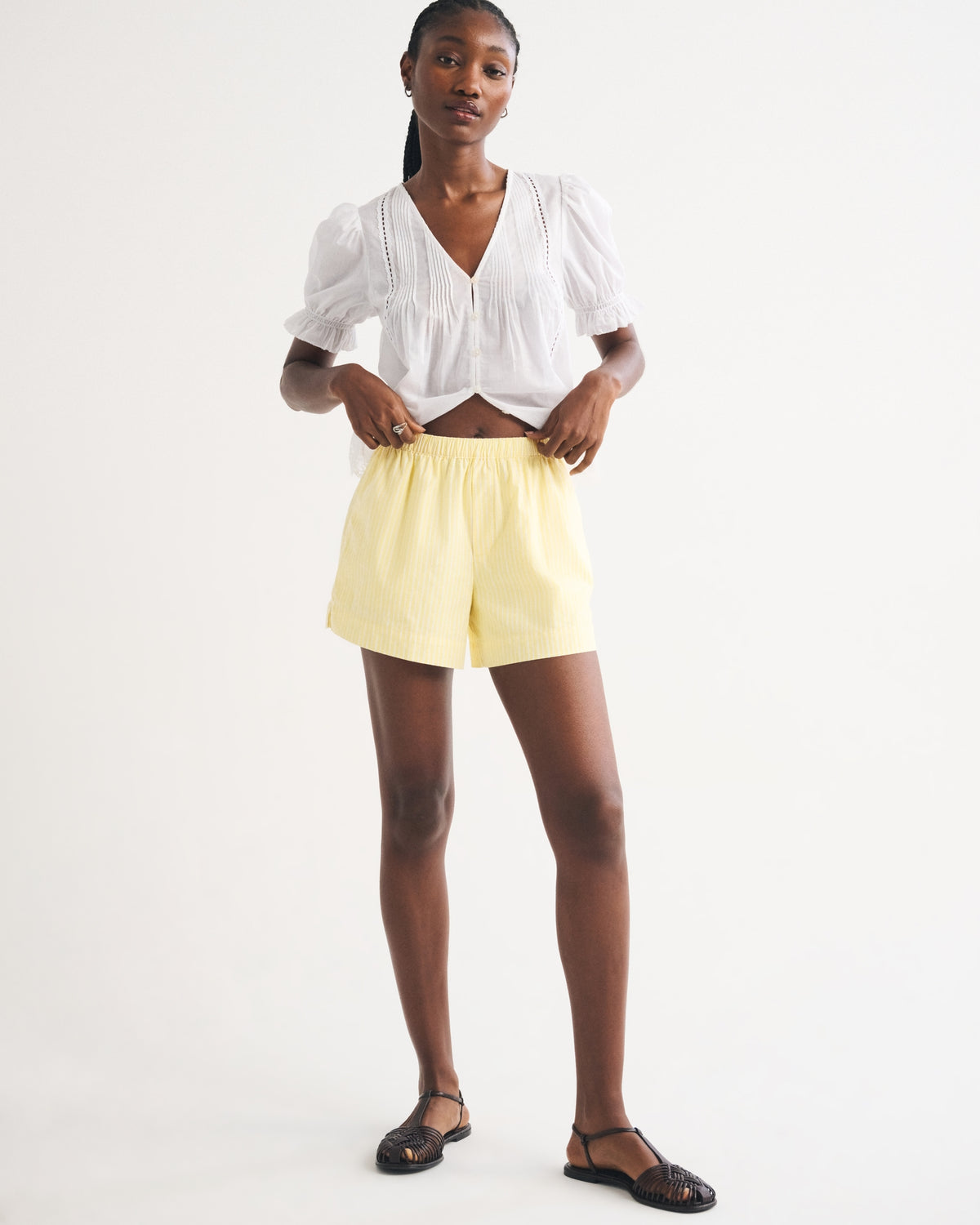 Abercrombie High Rise Poplin Pull-On Short