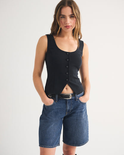 Abercrombie Low Rise Denim Bermuda Jort