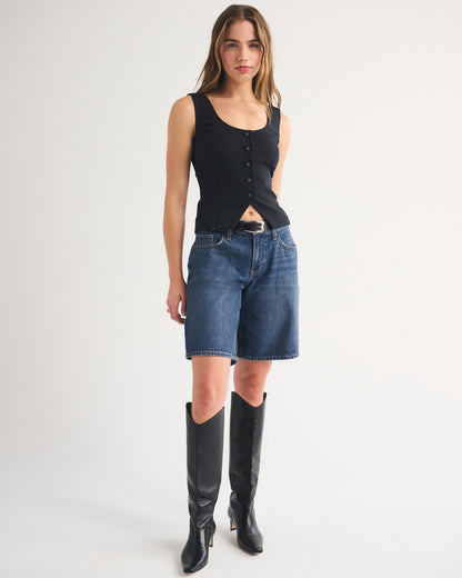 Abercrombie Low Rise Denim Bermuda Jort
