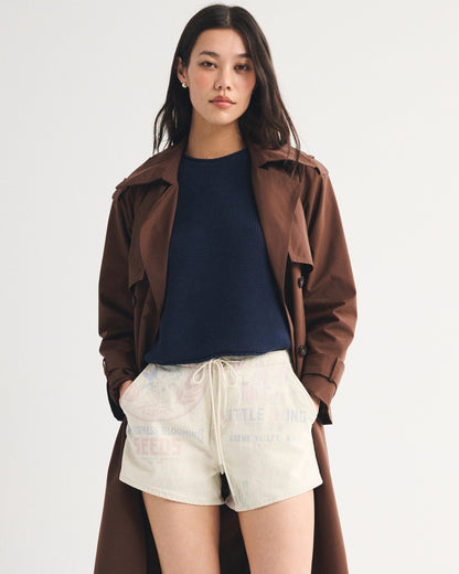 Abercrombie High Rise Linen-Blend Denim Short