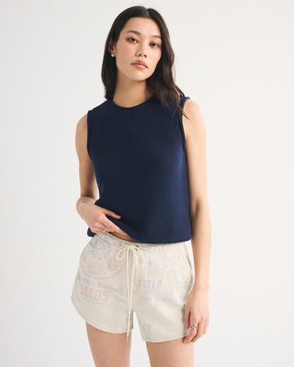 Abercrombie High Rise Linen-Blend Denim Short