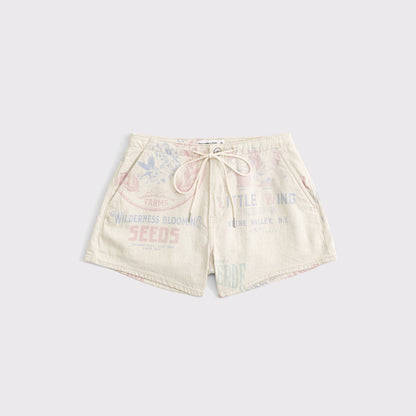 Abercrombie High Rise Linen-Blend Denim Short