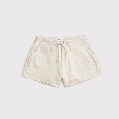 Abercrombie Curve Love High Rise Linen-Blend Denim Short