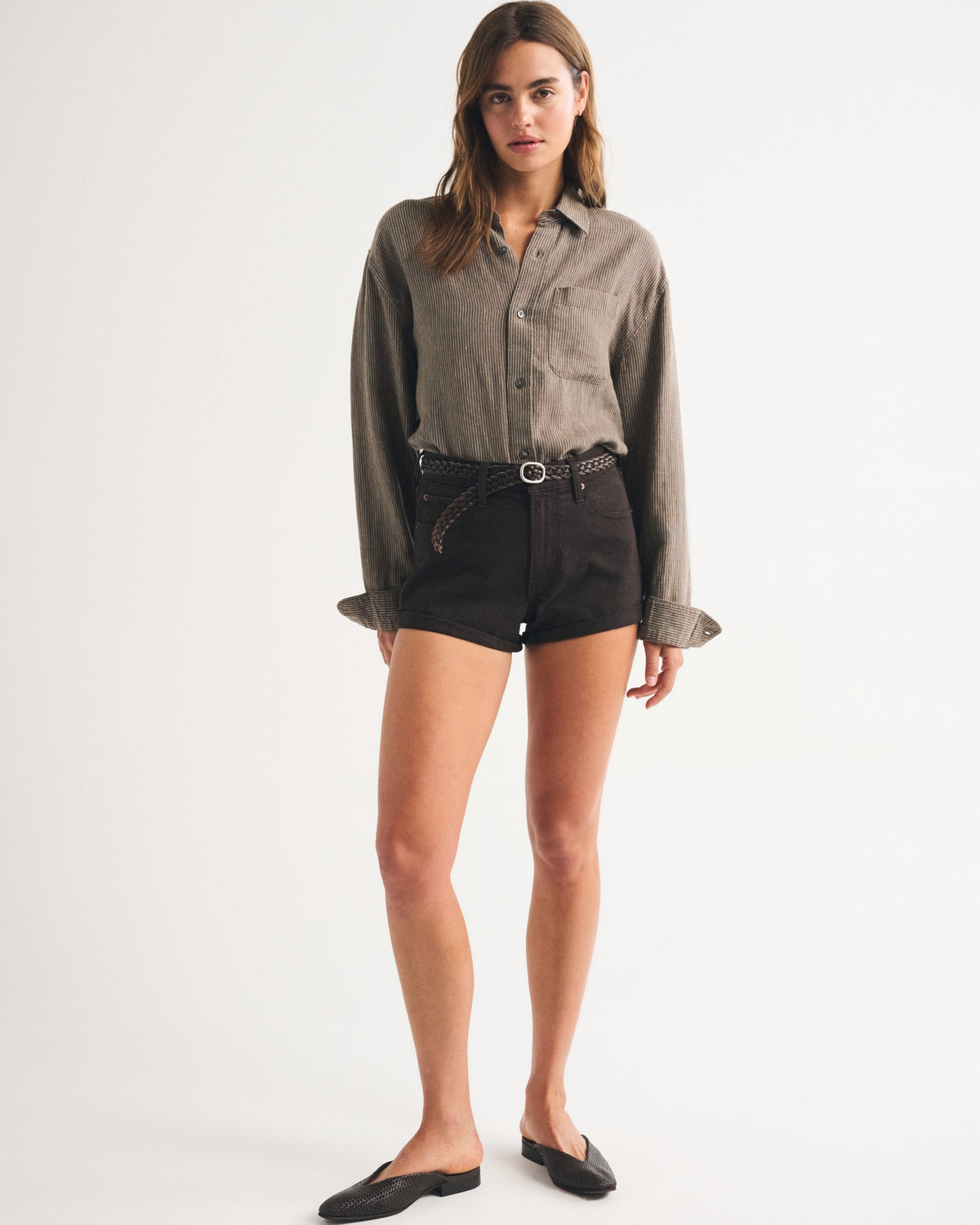 Abercrombie High Rise Denim Micro Short