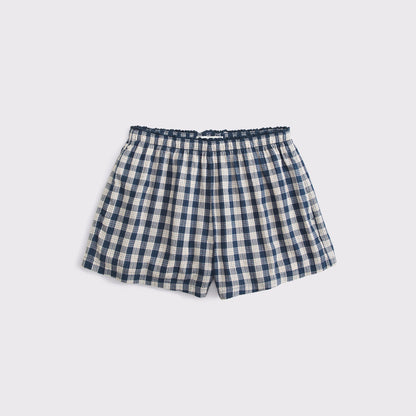 Abercrombie High Rise Seersucker Pull-On Short