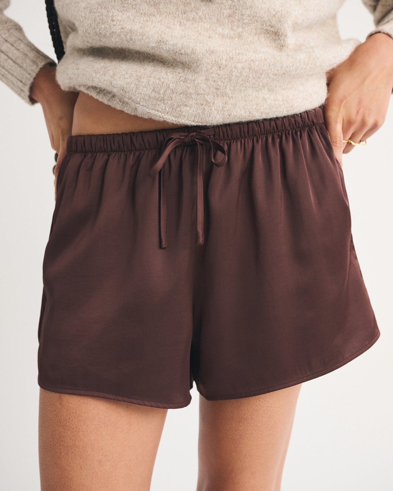 Abercrombie High Rise Satin Short