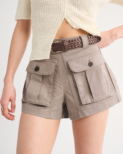 Abercrombie High Rise Belted Cargo Short