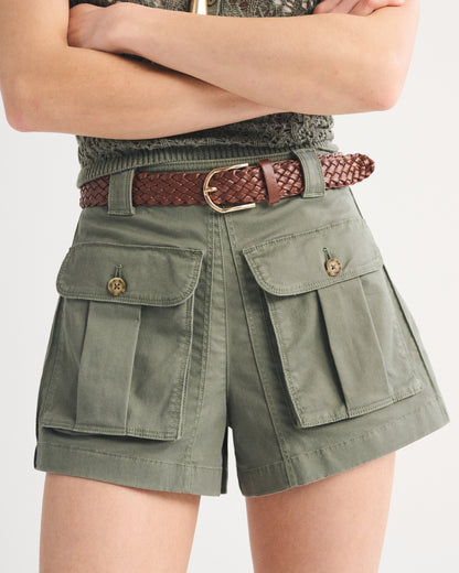 Abercrombie High Rise Belted Cargo Short