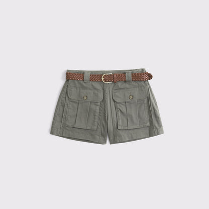 Abercrombie High Rise Belted Cargo Short