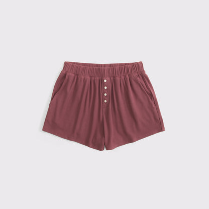 Abercrombie High Rise Ribbed Lounge Short
