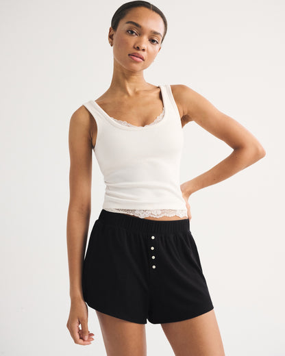 Abercrombie High Rise Ribbed Lounge Short