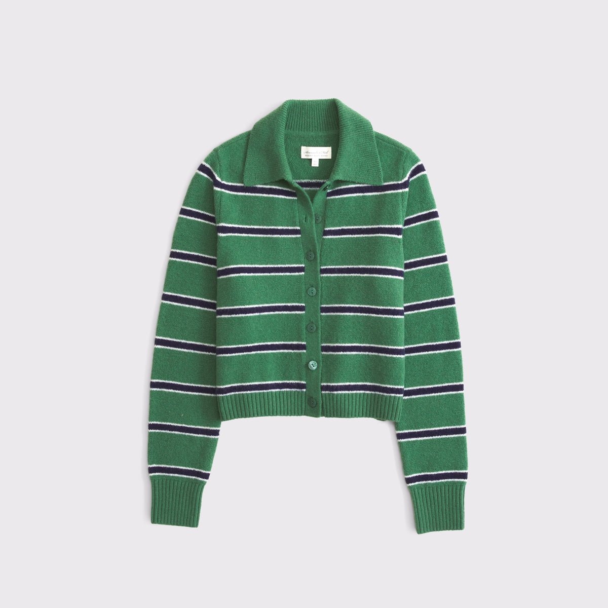 Abercrombie Merino Wool-Blend Shrunken Collared Cardigan