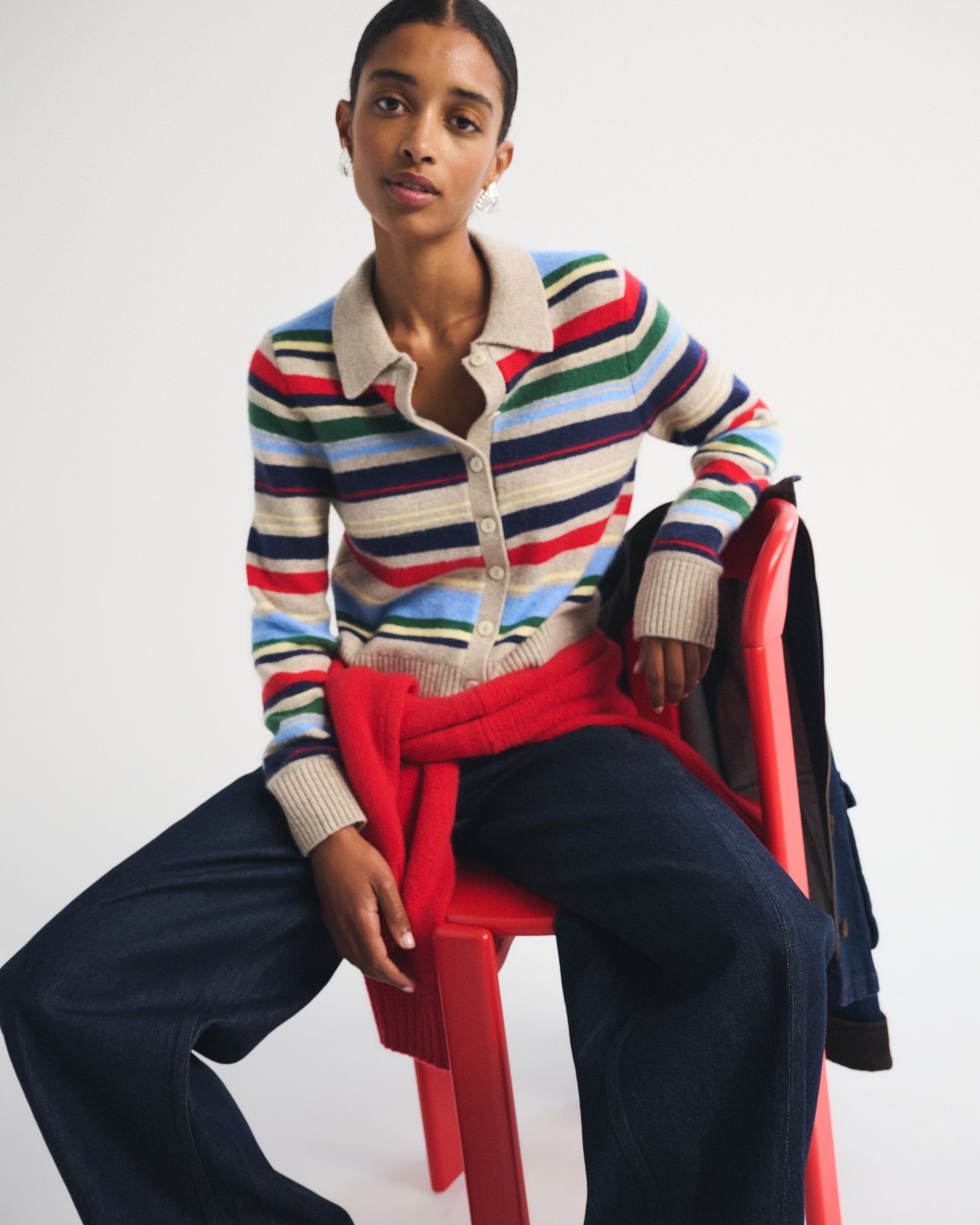Abercrombie Merino Wool-Blend Shrunken Collared Cardigan