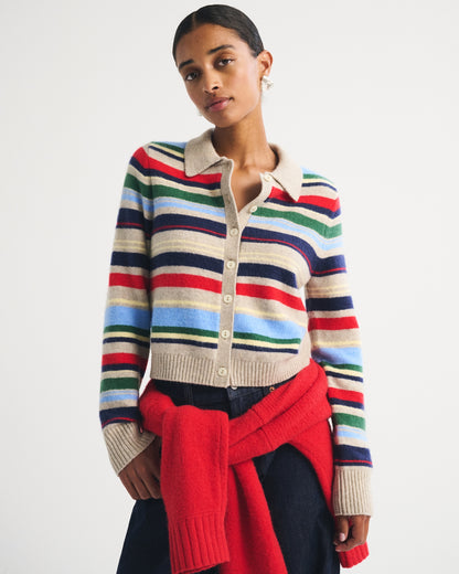 Abercrombie Merino Wool-Blend Shrunken Collared Cardigan