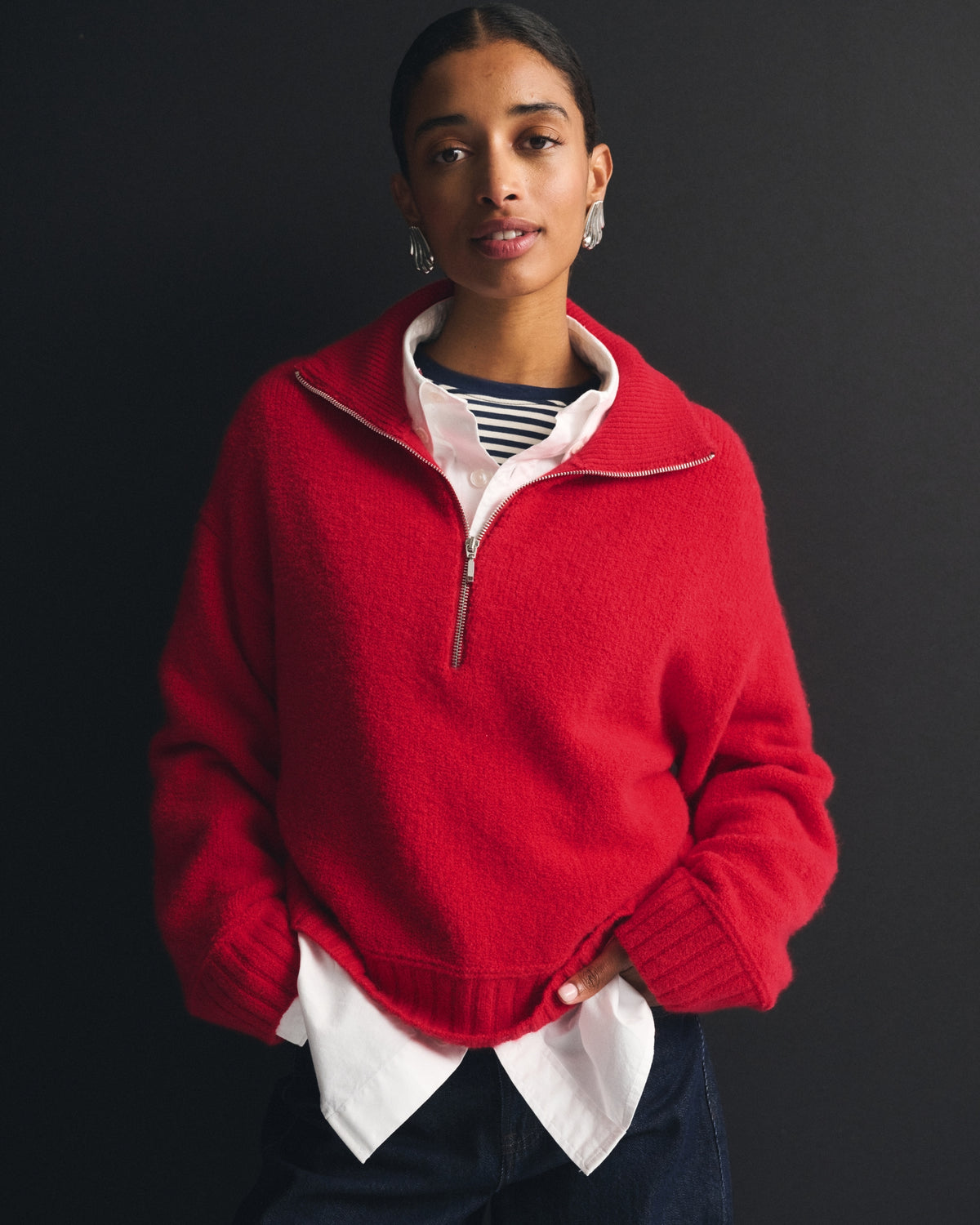 Abercrombie Merino Wool-Blend Half-Zip Sweater
