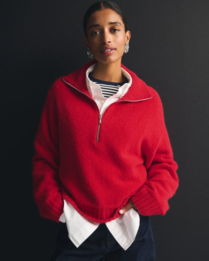 Abercrombie Merino Wool-Blend Half-Zip Sweater