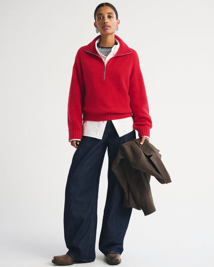 Abercrombie Merino Wool-Blend Half-Zip Sweater