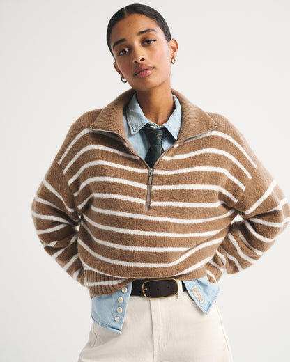 Abercrombie Merino Wool-Blend Half-Zip Sweater