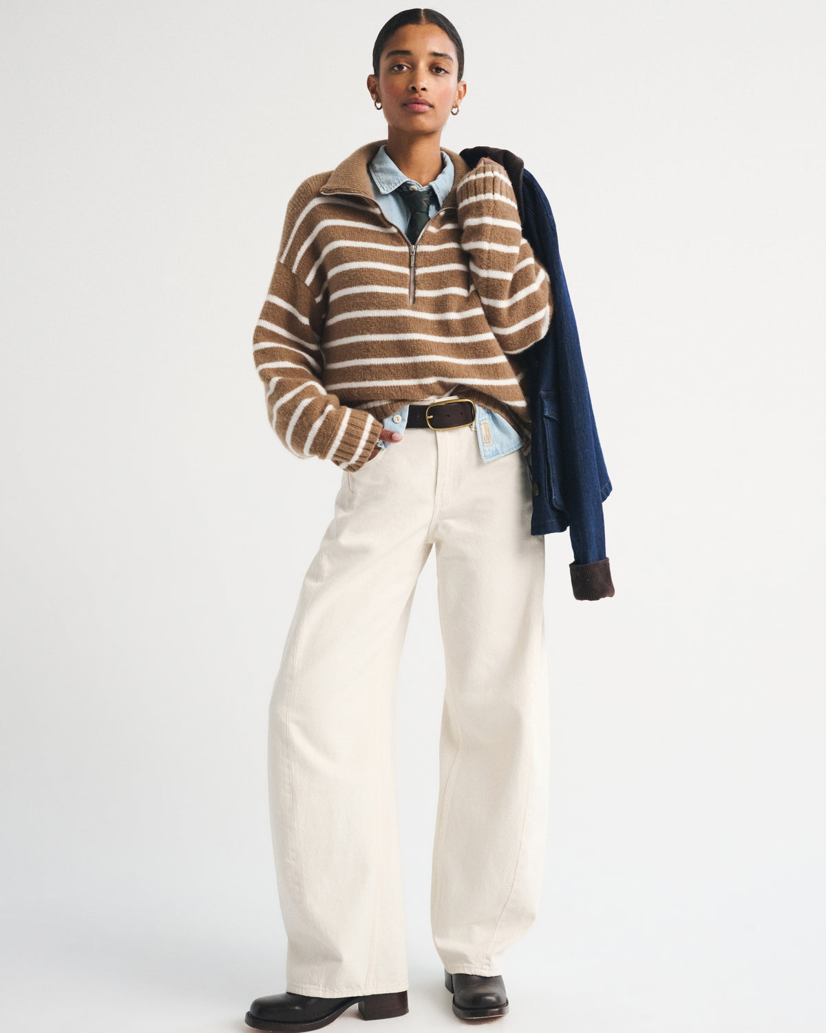 Abercrombie Merino Wool-Blend Half-Zip Sweater