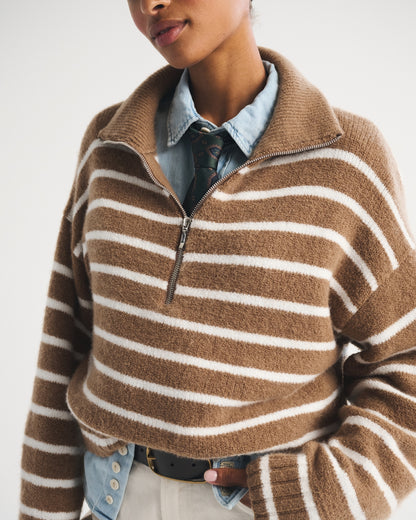 Abercrombie Merino Wool-Blend Half-Zip Sweater