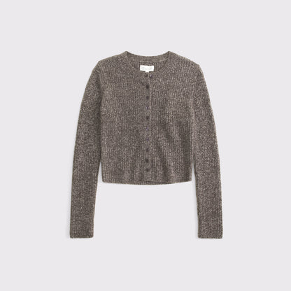 Abercrombie Merino Wool-Blend Shrunken Crew Cardigan