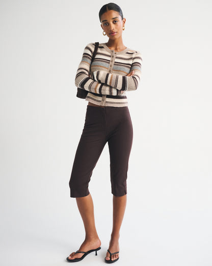 Abercrombie Merino Wool-Blend Shrunken Crew Cardigan