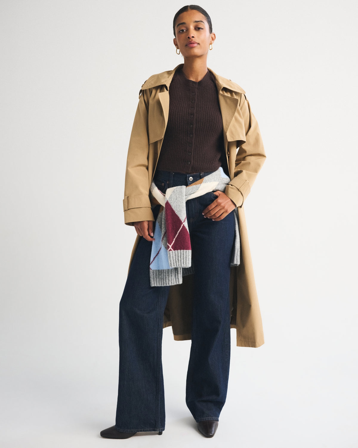 Abercrombie Merino Wool-Blend Shrunken Crew Cardigan