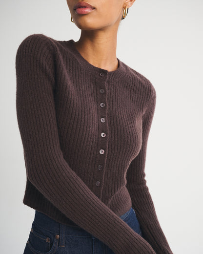 Abercrombie Merino Wool-Blend Shrunken Crew Cardigan