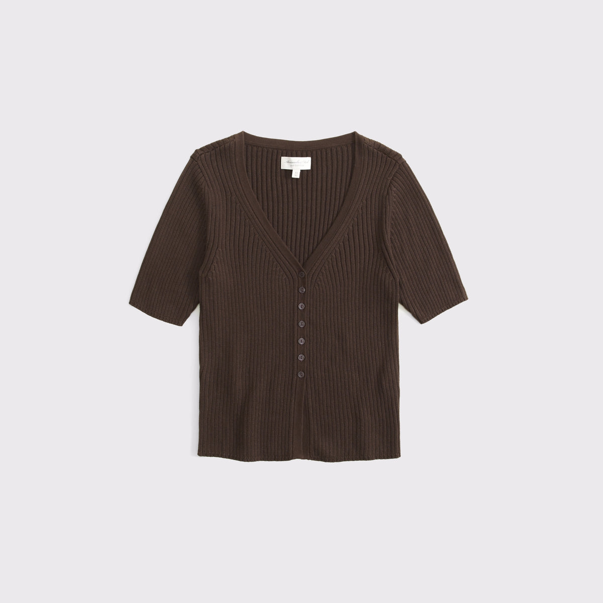 Abercrombie 100% Cotton Rib Half-Sleeve Cardigan