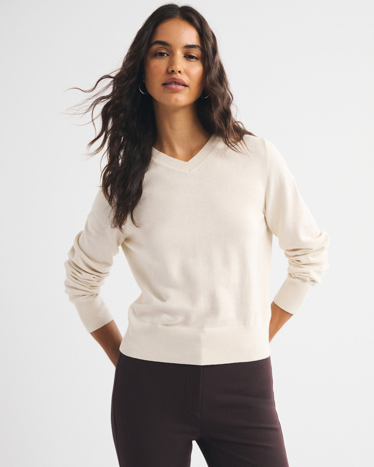 Abercrombie Cotton-Cashmere V-Neck Sweater