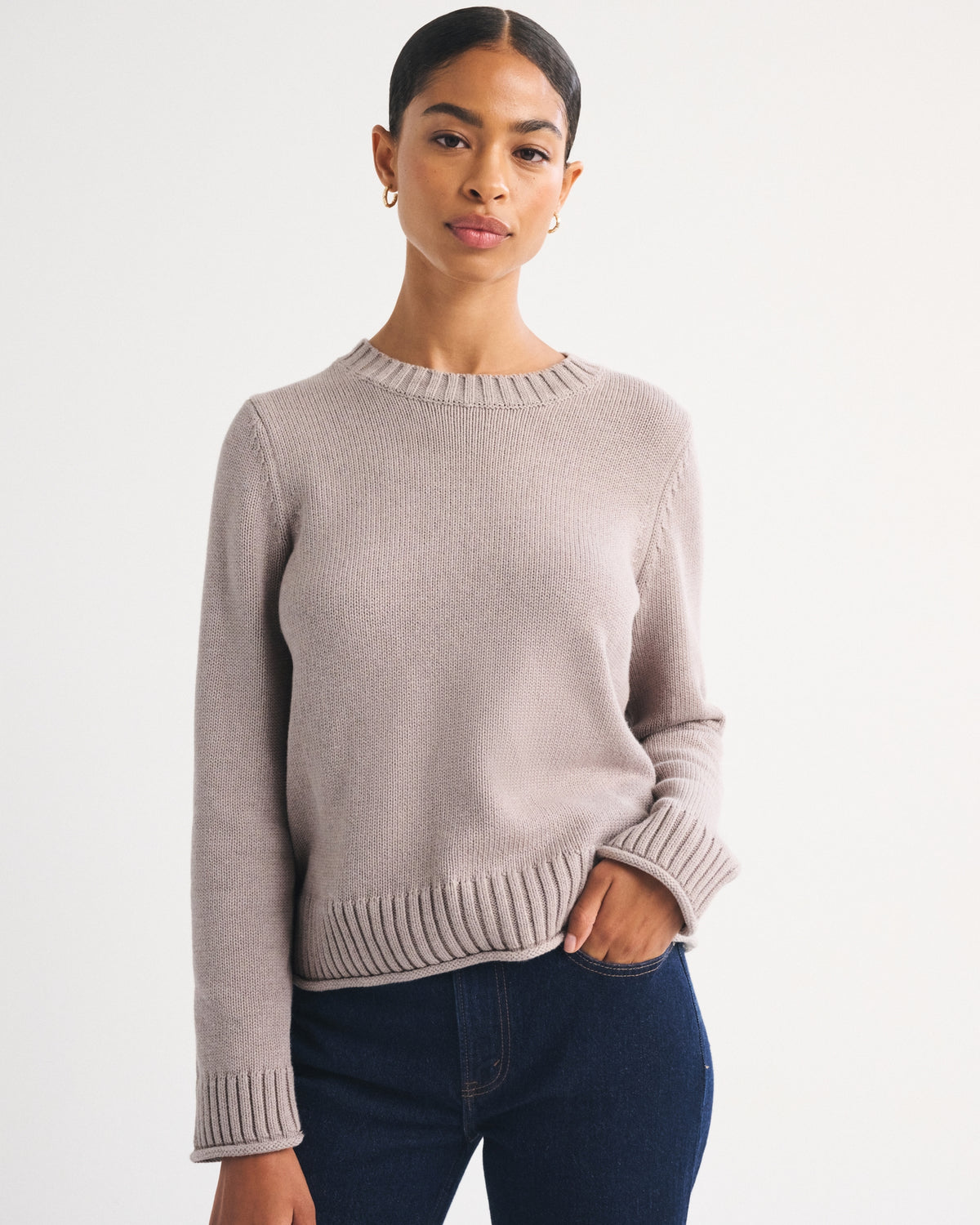 Abercrombie 100% Cotton A&F Madeline Crew Sweater