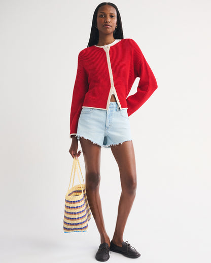 Abercrombie 100% Cotton Roll Neck Cardigan